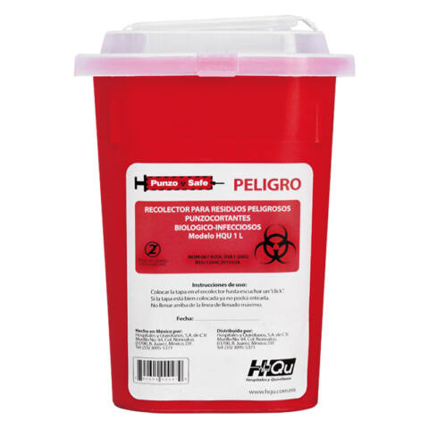 Recolector RPBI para punzocortantes 1Lt