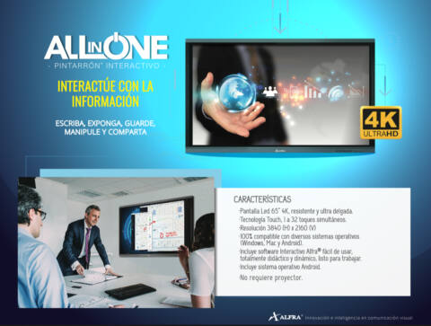 Pintarrón Interactivo All in One Multitouch