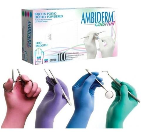Guante Chico Latex Colorfull Colores Ambiderm Multicolor