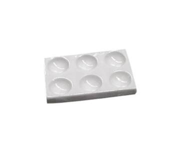 Placa de porcelana de 6 cavidades