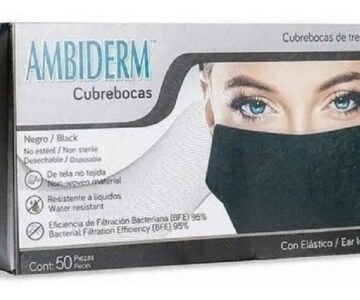 Cubrebocas Negros Desechables Caja Con 50 Piezas