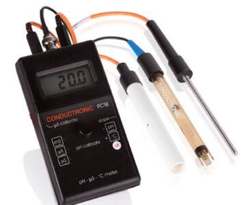 Medidor portátil de pH, conductividad y temperatura. Modelo: PC18