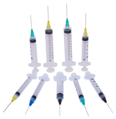 Jeringa de plástico estéril desechable de 3 ml (AMARILLO) C/ AGUJA 20Gx32