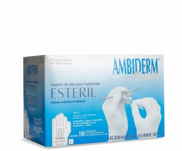 Guante látex estéril blanco mediano Ambiderm