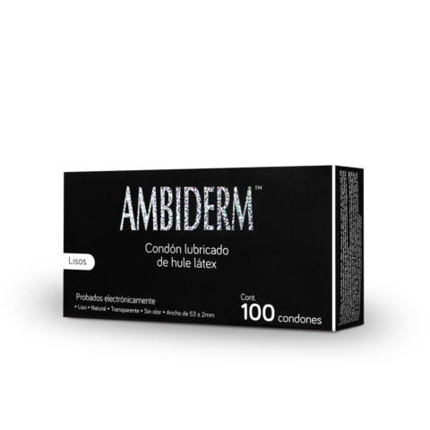 Condón masculino liso. Caja con 100 piezas