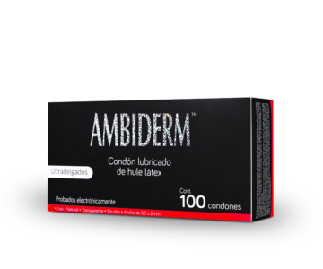 Condón masculino ultradelgado. Caja con 100 piezas