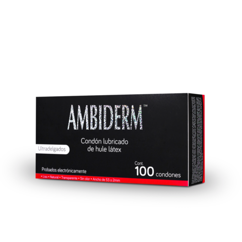 Condón masculino ultradelgado. Caja con 100 piezas