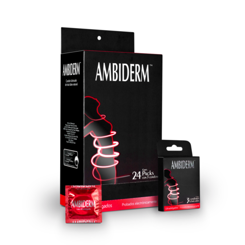 Condón masculino ultradelgado. Caja con 24 packs