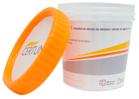 Frasco Simple Detección de Drogas Antidoping  5 parametros (AMP/BZO/COC/MET/THC) 25 piezas