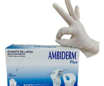 GUANTE LÁTEX GRANDE BLANCO AMBIDERM PLUS