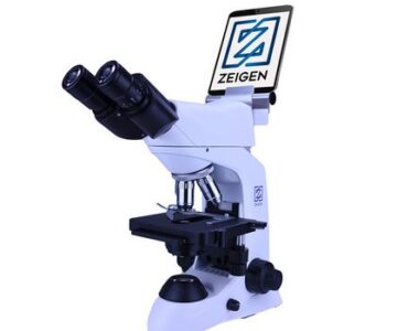Microscopio biológico con cámara y soporte para tableta Modelo VIRTUE-3E-DIG