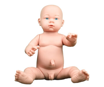 Bebé masculino para entrenamiento con cordón umbilical